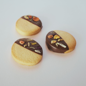 エディブルフラワー アートチョコレートクッキー 【プレーン&ダーク】(3枚セット)